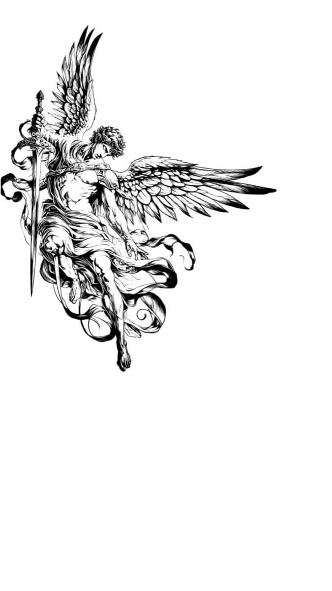 Winged figure with sword — the Erubus emblem